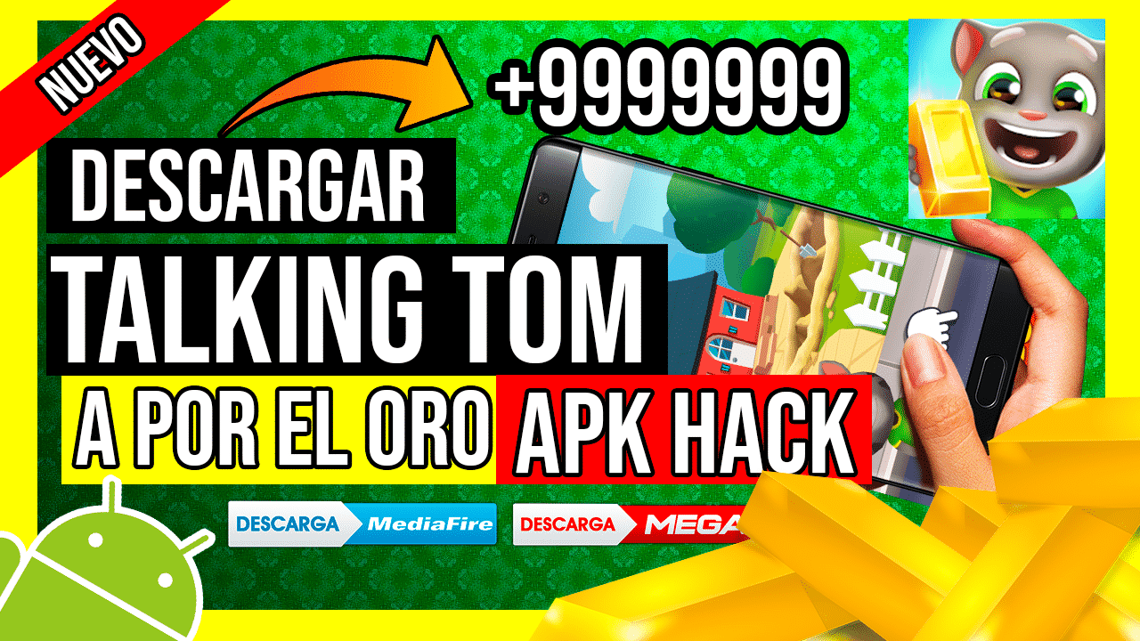 Descargar Talking Tom A Por El Oro APK Hackeado Para Android Barras de ORO Infinitas